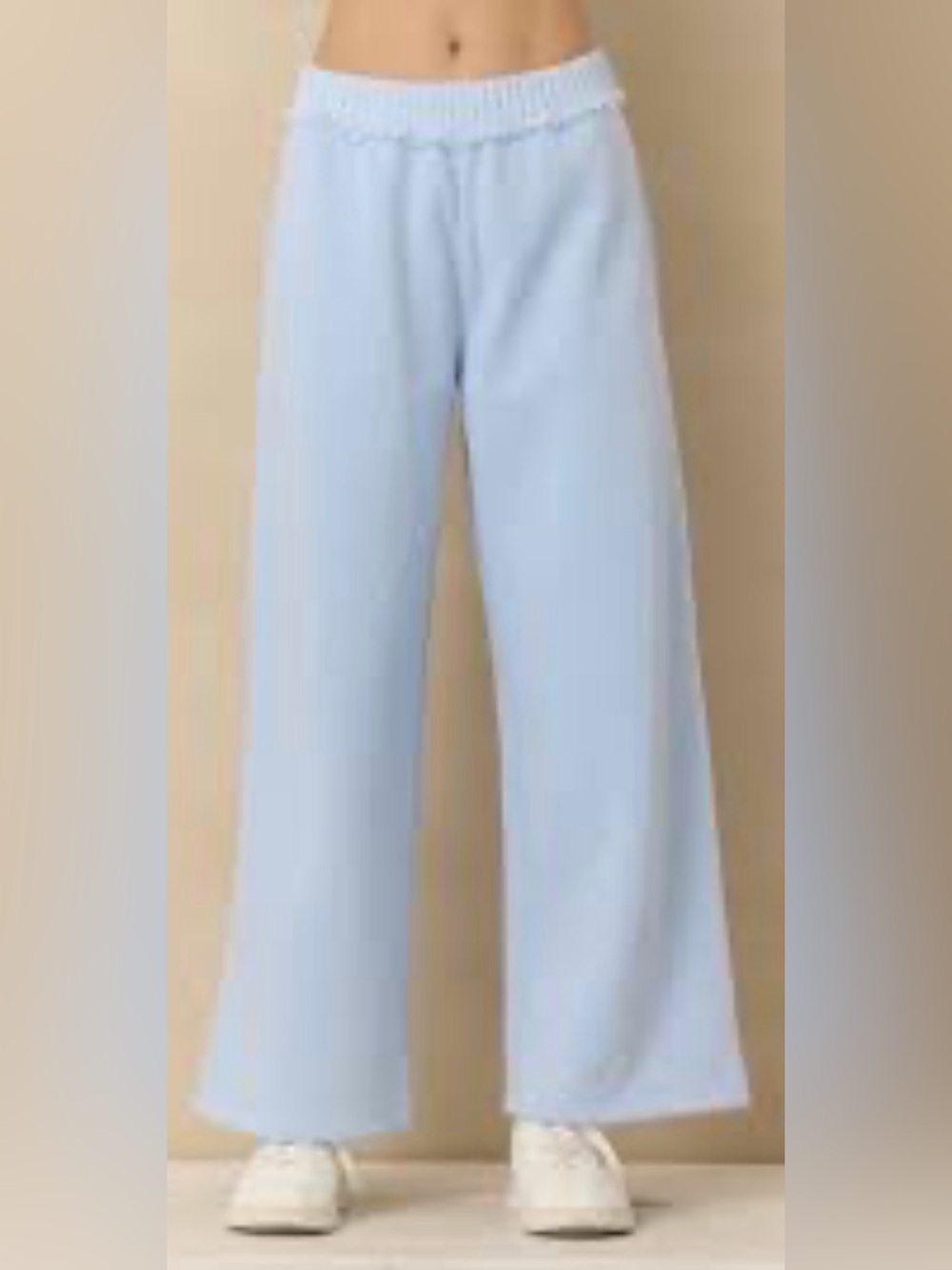 Vintage Havana Light Blue Wide-Leg Track Pants